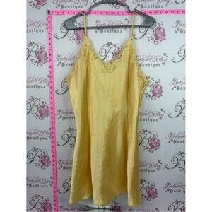 Dress vintage gold Yellow Lace-Trim Satin Chemise - Women Intimates & Sleepwear